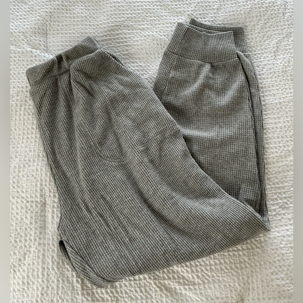 Abercrombie & Fitch Lounge Light Gray Waffle Joggers